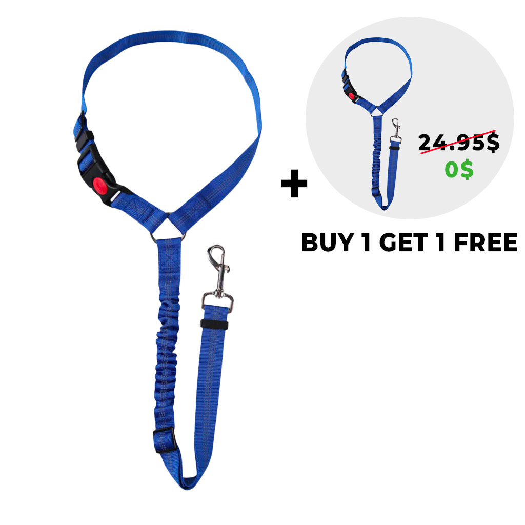 FuzzyGo Adjustable Dog Car Safety Seat Belt & Leash